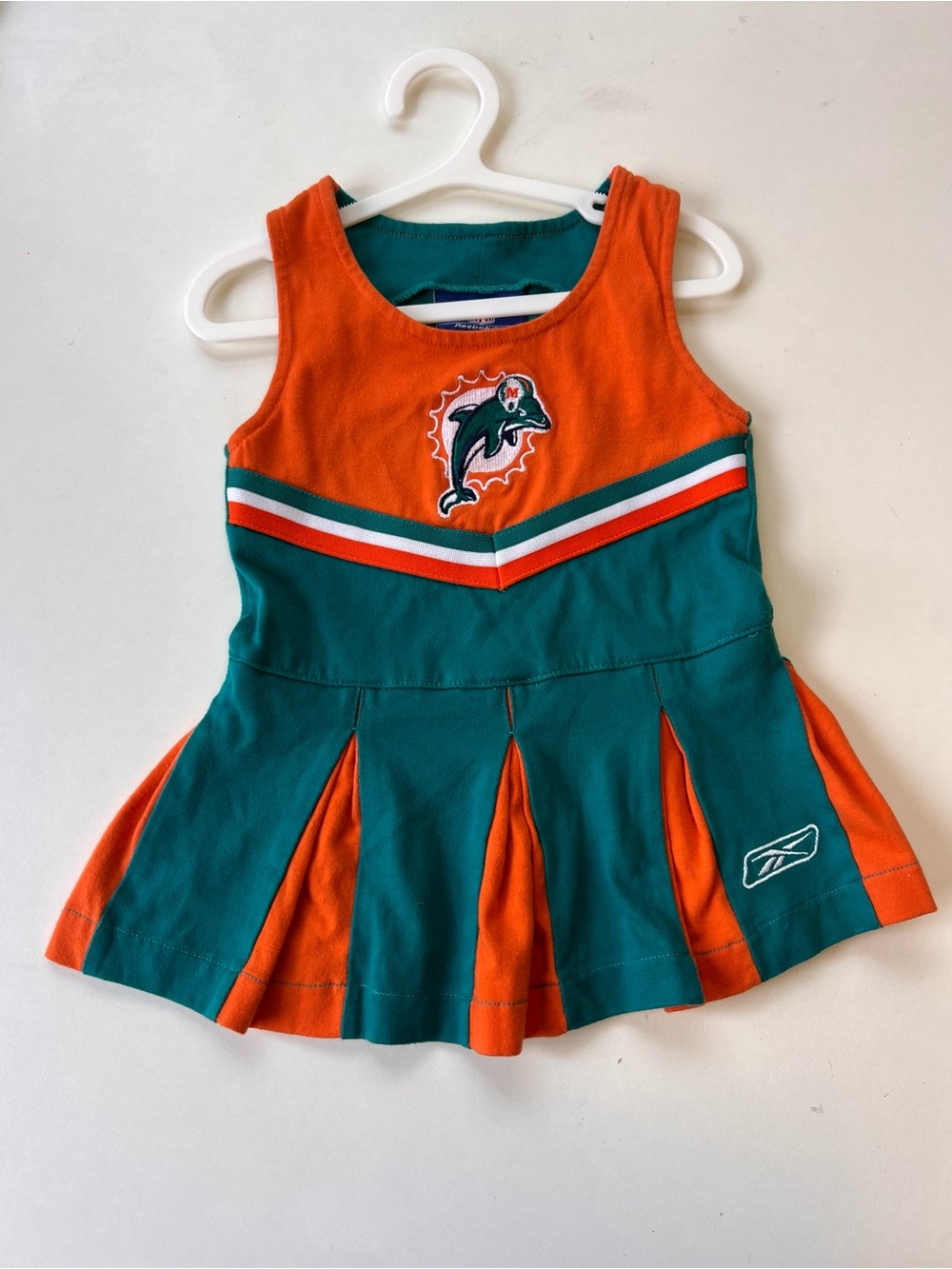 Vintage Reebok Miami Dolphins Toddler Girls Cheerleader Dress 12M #V377